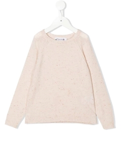 Кашемировый джемпер с круглым вырезом, нейтральный Bonpoint