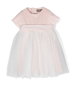 Бархатное платье с короткими рукавами, розовый Little bear