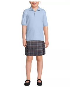 Детская поло с коротким рукавом из интерлока, синий Lands' end