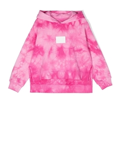 Худи с принтом тай-дай и нашивкой-логотипом, розовый Mm6 maison margiela kids