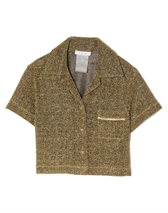 Рубашка с короткими рукавами и блестками, золотой Oseree kids