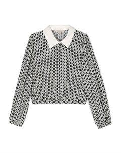 Крепдешиновая блузка с принтом, черный Twin-set kids