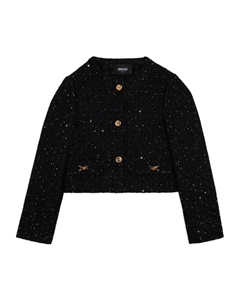 Твидовый жакет с пайетками, черный Versace kids