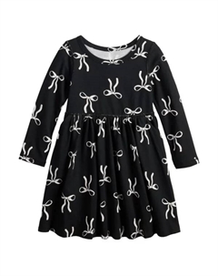 Сенсорное адаптивное платье с длинными рукавами для малышей и девочек 4-12 лет, цвет bow icons black Jumping beans