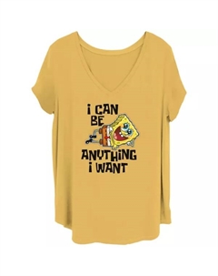 Детская футболка большого размера с принтом SpongeBob SquarePants и Patrick на карте, цвет ochre Licensed character