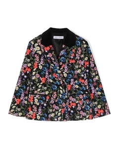 Блейзер с цветочным принтом, черный Dolce & gabbana kids