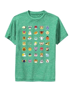 Футболка с изображением лиц персонажей Animal Crossing New Horizons для мальчиков 8-20 лет, цвет kelly heather Licensed character