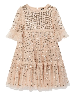 Платье с пайетками, золотой Needle & thread kids