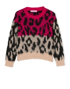 Джемпер с леопардовым принтом, розовый Miss blumarine