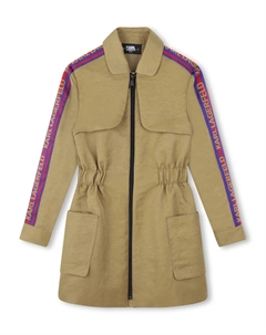 Платье на молнии с жаккардовым логотипом, нейтральный Karl lagerfeld kids