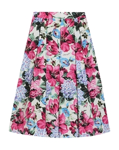 Юбка с цветочным принтом, нейтральный Dolce & gabbana kids