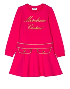 Платье-толстовка с вышитым логотипом, розовый Moschino kids