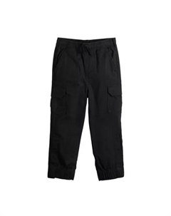 Спортивные брюки-карго из саржи для малышей и мальчиков 4-12 лет, черный Jumping beans