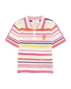 Рубашка поло в полоску, белый Pucci junior