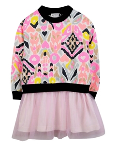 Платье-свитер с принтом, розовый Billieblush