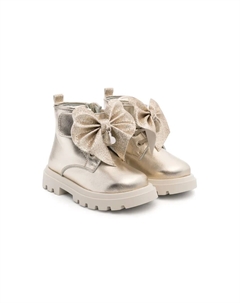 Ботинки с бантами, золотой Monnalisa