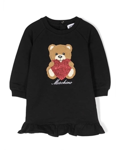 Платье с длинными рукавами и логотипом, черный Moschino kids