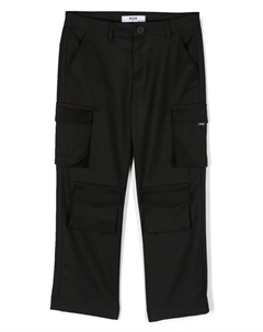 Прямые брюки с карманами, черный Msgm kids