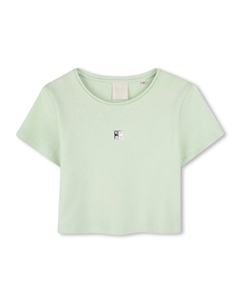 Футболка в рубчик с логотипом, зеленый Givenchy kids