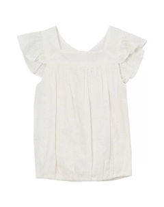 Тканый топ с люверсами для девочек 2–16 лет, белый Lands' end