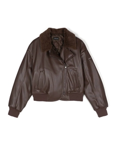 Куртка с косой молнией, коричневый Monnalisa