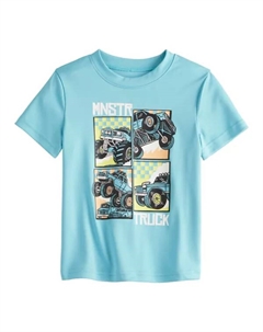 Футболка с принтом для мальчиков и малышей, цвет blue mnstr truck Jumping beans