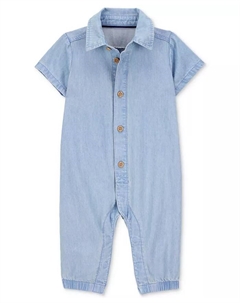 Детский хлопковый комбинезон из шамбре для мальчиков, синий Carter`s