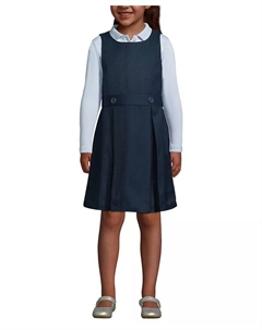 Платье для девочек больших размеров до колена, синий Lands' end