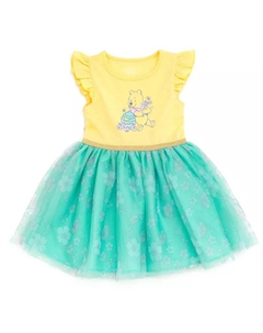 Платье из тюля для девочек Toddler Girls Disney Raya and the Last Dragon Mermaid Frozen Nightmare Before Christmas, желтый Winnie the pooh