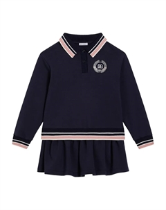 Расклешенное платье с воротником поло, синий Dolce & gabbana kids