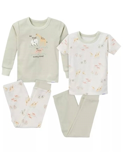 Пижамный комплект для мальчиков, 4 предмета, Farm, коричневый/бежевый Gerber