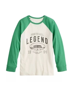 Футболка реглан с длинным рукавом для мальчиков 8-20 лет, обычная и хаски, цвет ivory football Sonoma goods for life