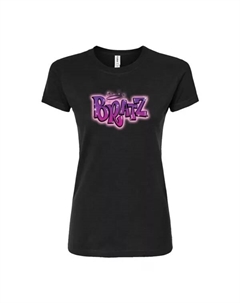 Футболка с аэрографией логотипа Bratz для подростков, черный Licensed character