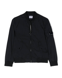 Бомбер на молнии с нашивкой-логотипом, синий C.p. company kids