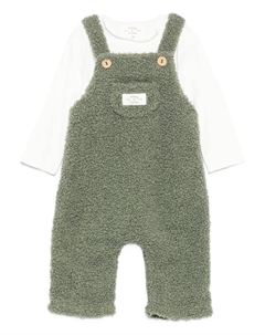 Комбинезон с нашивкой-логотипом (комплект из двух), зеленый Teddy & minou