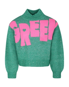 Джемпер с эффектом металлик, зеленый Billieblush