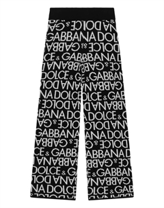 Жаккардовые брюки с монограммой, черный Dolce & gabbana kids