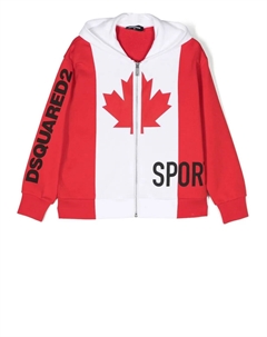 Худи на молнии с логотипом, красный Dsquared2 kids