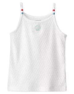 Детский рифленый топ Seashell для девочек, белый Carter`s