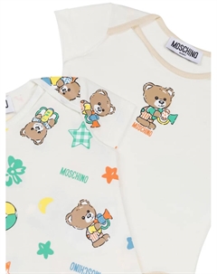 Комплект из двух комбинезонов с принтом, нейтральный Moschino kids