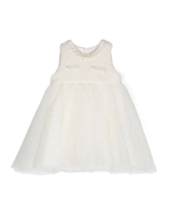 Платье из тюля в горох, белый Monnalisa