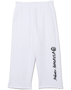 Спортивные брюки с вышитым логотипом, белый Mm6 maison margiela kids