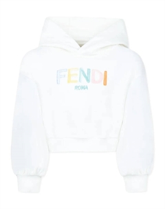 Худи с вышитым логотипом, белый Fendi kids