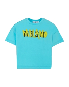 Футболка с принтом граффити, синий Msgm kids