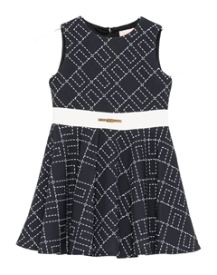 Расклешенное платье с геометрическим принтом, черный Elisabetta franchi la mia bambina