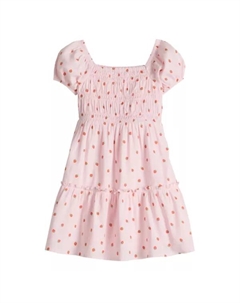 Платье для девочек с буфами и ярусами, цвет micro strawberry pink Jumping beans