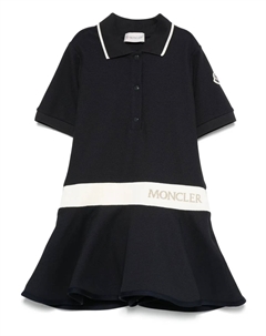 Платье с логотипом и воротником поло, синий Moncler enfant