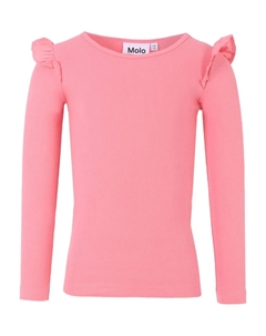 Топ в рубчик с оборками, розовый Molo