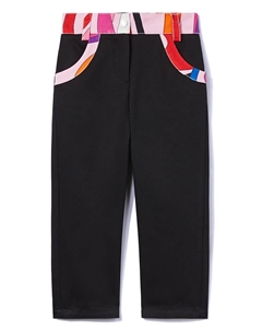 Брюки с принтом Marmo, черный Pucci junior