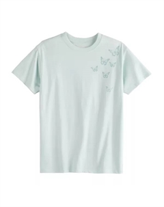 Футболка с принтом oversize для девочек 7-20 лет с коротким рукавом в обычном и плюс размерах, цвет mountain scenic teal So